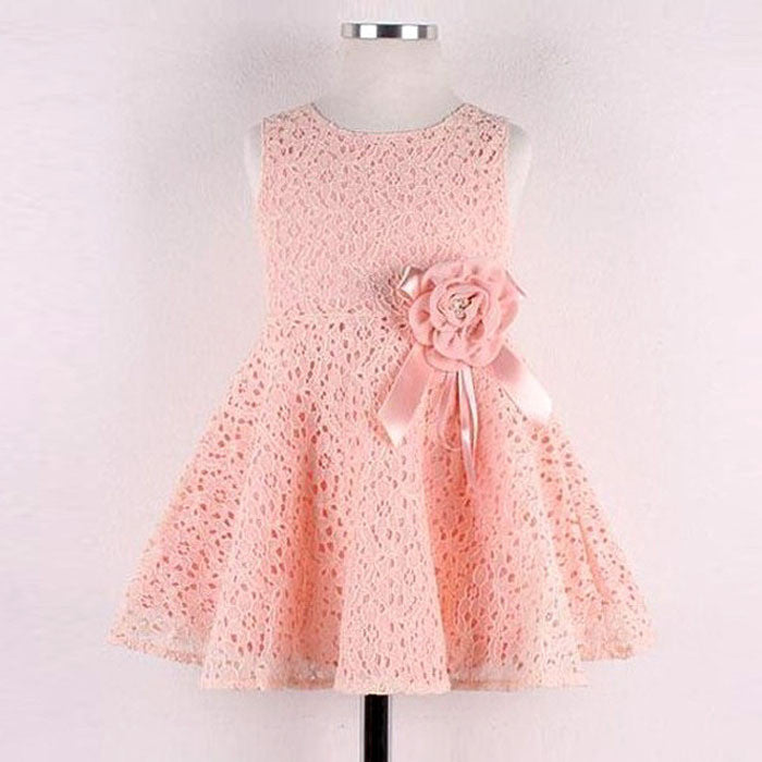 Girls Kids Full Lace Floral One Piece Dress Child Princess Party Dress IMY66