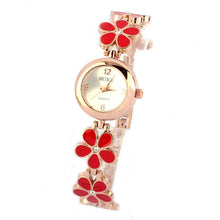 Gold Daisies Flower Rose Bracelet Wrist Watch for Women IMY66