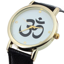2 Colors Unisex Casual Style Symbol Pattern PU Leather Popular s Analog Quartz Dial Watch For Women Men IMY66