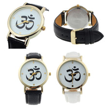 2 Colors Unisex Casual Style Symbol Pattern PU Leather Popular s Analog Quartz Dial Watch For Women Men IMY66
