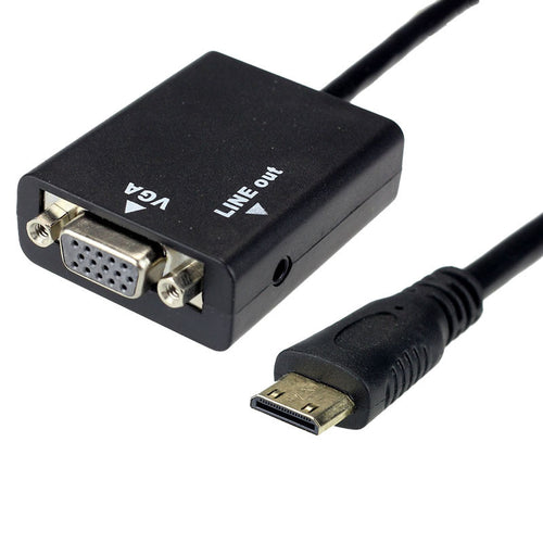 1080P Mini HDMI to VGA Video Converter Adapter HD Cable Audio Output IMY66