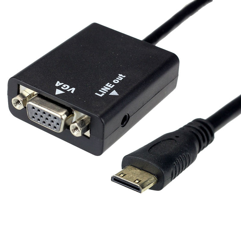 1080P Mini HDMI to VGA Video Converter Adapter HD Cable Audio Output IMY66