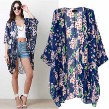 Harajuku Style Spring/Women Printed Chiffon Blouses Tribal Print Hem Kimono Cardigan Coat TopsDesigner IMY66