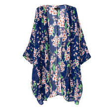 Harajuku Style Spring/Women Printed Chiffon Blouses Tribal Print Hem Kimono Cardigan Coat TopsDesigner IMY66