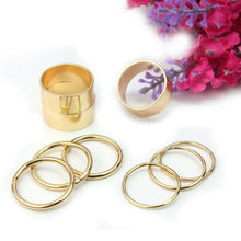 9pcs Urban Gothic Punk Gold Stack Plain Cute Band Above MIDI Knuckle Rings Set IMY66