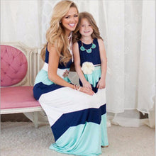 Mother Daughter Dresses Family Matching Clothing Women Girls Dress Casual Family Clothes Sleeveless Stripe Dress IMY66