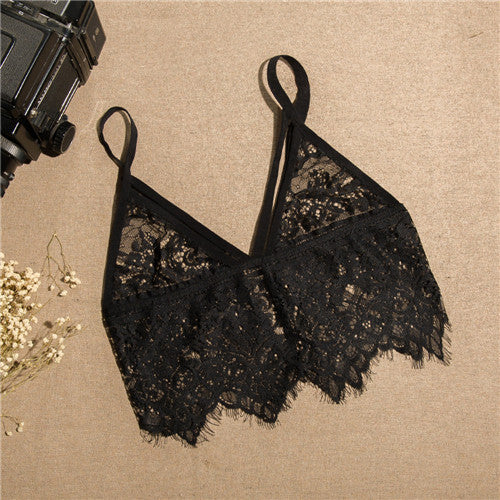 melville tops spaghetti strap ladies camisole black white lace bralette sexy tank top women crop top Best IMY66