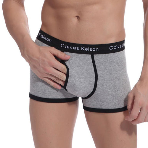 Calves Kelson Men Cotton Comfortable Underwear Trunk Boxer Shorts Bulge Pouch Panties calzoncillos hombre slips Underpant IMY66