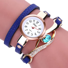 DUOYA Eye Gemstone Luxury Watches Women Gold Bracelet Watch Dress Female PU Leather Electronic Quartz Wristwatches Clock IMY66