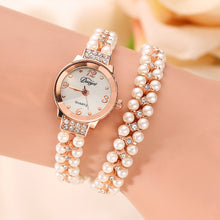 Duoya Quartz Watch Women Gold Pearl Jewelry Steel Bracelet Wristwatch Women Female Lady Crystal Casual Watch IMY66