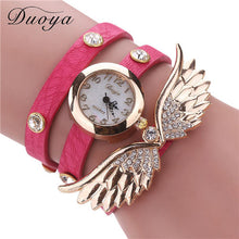 Duoya Watch Women Gold Wing PU Leather Casual Bracelet Watch Women Dress Luxury Quartz Wristwatches Relojes IMY66