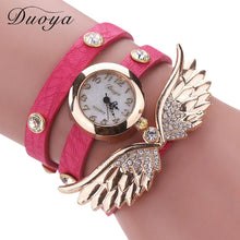 Duoya Watch Women Gold Wing PU Leather Casual Bracelet Watch Women Dress Luxury Quartz Wristwatches Relojes IMY66