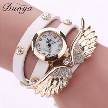 Duoya Watch Women Gold Wing PU Leather Casual Bracelet Watch Women Dress Luxury Quartz Wristwatches Relojes IMY66