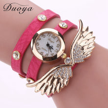 Duoya Watch Women Gold Wing PU Leather Casual Bracelet Watch Women Dress Luxury Quartz Wristwatches Relojes IMY66