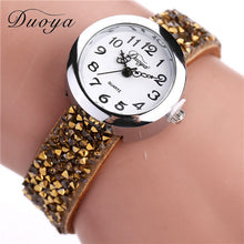 Duoya Watches Women Crystal Bracelet Quartz Wristwatch Rhinestone Ladies Dress Watches relogio feminino IMY66
