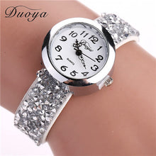 Duoya Watches Women Crystal Bracelet Quartz Wristwatch Rhinestone Ladies Dress Watches relogio feminino IMY66