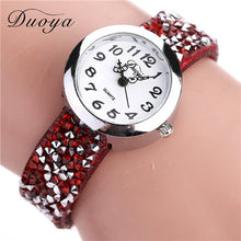 Duoya Watches Women Crystal Bracelet Quartz Wristwatch Rhinestone Ladies Dress Watches relogio feminino IMY66