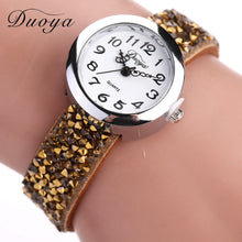 Duoya Watches Women Crystal Bracelet Quartz Wristwatch Rhinestone Ladies Dress Watches relogio feminino IMY66