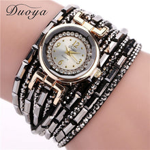Duoya Watches Women Luxury Crystal Women Gold Bracelet Quartz Wristwatch Rhinestone Ladies Dress Watches relogios feminino IMY66