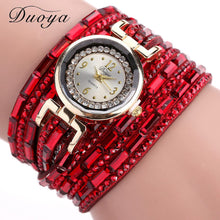 Duoya Watches Women Luxury Crystal Women Gold Bracelet Quartz Wristwatch Rhinestone Ladies Dress Watches relogios feminino IMY66