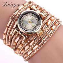 Duoya Watches Women Luxury Crystal Women Gold Bracelet Quartz Wristwatch Rhinestone Ladies Dress Watches relogios feminino IMY66