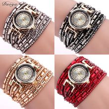 Duoya Watches Women Luxury Crystal Women Gold Bracelet Quartz Wristwatch Rhinestone Ladies Dress Watches relogios feminino IMY66