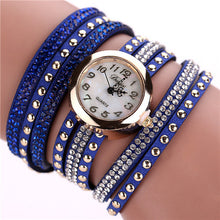 Duoya Casual Bracelet Watches Women Ladies PU Leather Band Rhinestone Quartz Wrist Watches Relogio feminino IMY66