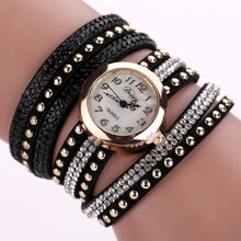 Duoya Casual Bracelet Watches Women Ladies PU Leather Band Rhinestone Quartz Wrist Watches Relogio feminino IMY66