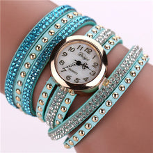Duoya Casual Bracelet Watches Women Ladies PU Leather Band Rhinestone Quartz Wrist Watches Relogio feminino IMY66