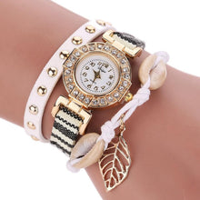 Duoya Dress Watch Womens Bracelet Watches Ladies Stainless Steel PU Leather Strap Leaf Braided Quartz Watch relogio IMY66