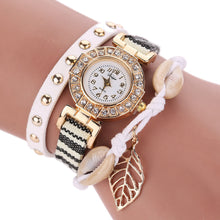 Duoya Womens Watch Ladies PU Leather Strap Braided Leaf Bracelet Quartz Wrist Watch relogios feminino IMY66