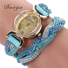 Duoya Luxury Dress Watches Women Heart Pendant Gold Bracelet Rhinestone Quartz Watch relogio feminino Clock IMY66