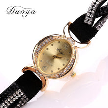 Duoya Luxury Dress Watches Women Heart Pendant Gold Bracelet Rhinestone Quartz Watch relogio feminino Clock IMY66