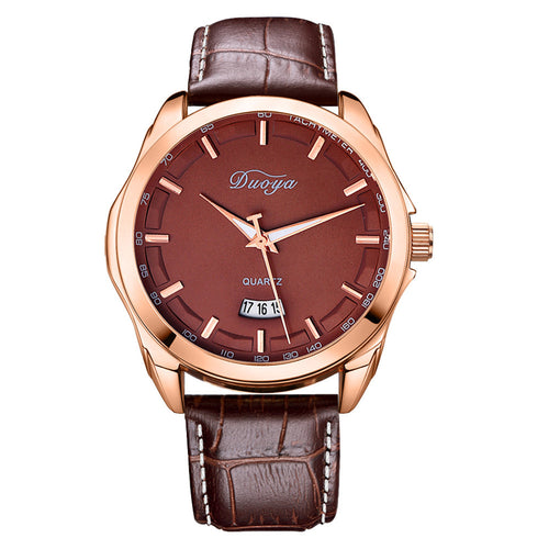 Duoya Luxury Men Watch PU Leather Analog Stainless Steel Quartz Wrist Watch Male Business Watches relogio masculino reloj hombre IMY66