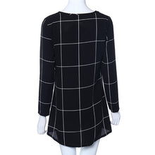 Fabulous Women Long Sleeve Tartan Check Print Flared Swing Dress IMY66