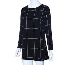 Fabulous Women Long Sleeve Tartan Check Print Flared Swing Dress IMY66