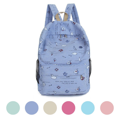 Cartoon Printing Women Canvas Backpack Schoolbag IMY66