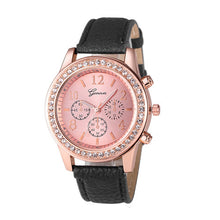 Geneva Luxury Watches Women Roman Watch Lady Rhinestone PU Leather Band Analog Quartz Wrist Watch relojes mujer IMY66