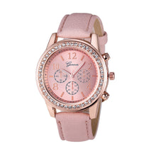 Geneva Luxury Watches Women Roman Watch Lady Rhinestone PU Leather Band Analog Quartz Wrist Watch relojes mujer IMY66