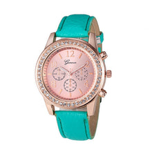 Geneva Luxury Watches Women Roman Watch Lady Rhinestone PU Leather Band Analog Quartz Wrist Watch relojes mujer IMY66