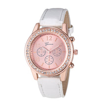 Geneva Luxury Watches Women Roman Watch Lady Rhinestone PU Leather Band Analog Quartz Wrist Watch relojes mujer IMY66