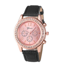 Geneva Luxury Watches Women Roman Watch Lady Rhinestone PU Leather Band Analog Quartz Wrist Watch relojes mujer IMY66