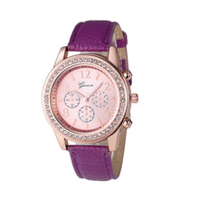 Geneva Luxury Watches Women Roman Watch Lady Rhinestone PU Leather Band Analog Quartz Wrist Watch relojes mujer IMY66