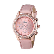 Geneva Luxury Watches Women Roman Watch Lady Rhinestone PU Leather Band Analog Quartz Wrist Watch relojes mujer IMY66