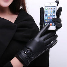 Luxury PU Leather Gloves For Womens Phone Touch Screen Gloves Warm Wrist Gloves Mitten Cashmere IMY66