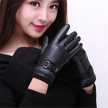 Luxury PU Leather Gloves For Womens Phone Touch Screen Gloves Warm Wrist Gloves Mitten Cashmere IMY66