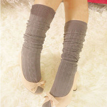 Cotton Thigh High Stocks Women Student Knitted Over Knee Thigh Spiral Pattern High Socks IMY66