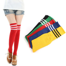 Thigh High Socks Over Knee Socking For Girls Womens Sexy Cheerleader Striped Long Socks IMY66