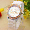 14 Colors Silicone luxury Golden Rhinestone Crystal Stone Quartz Jelly Wrist Watch Candy Colors IMY66