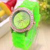 14 Colors Silicone luxury Golden Rhinestone Crystal Stone Quartz Jelly Wrist Watch Candy Colors IMY66